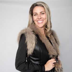 Black Leather, Rabbit, and Raccoon Vest